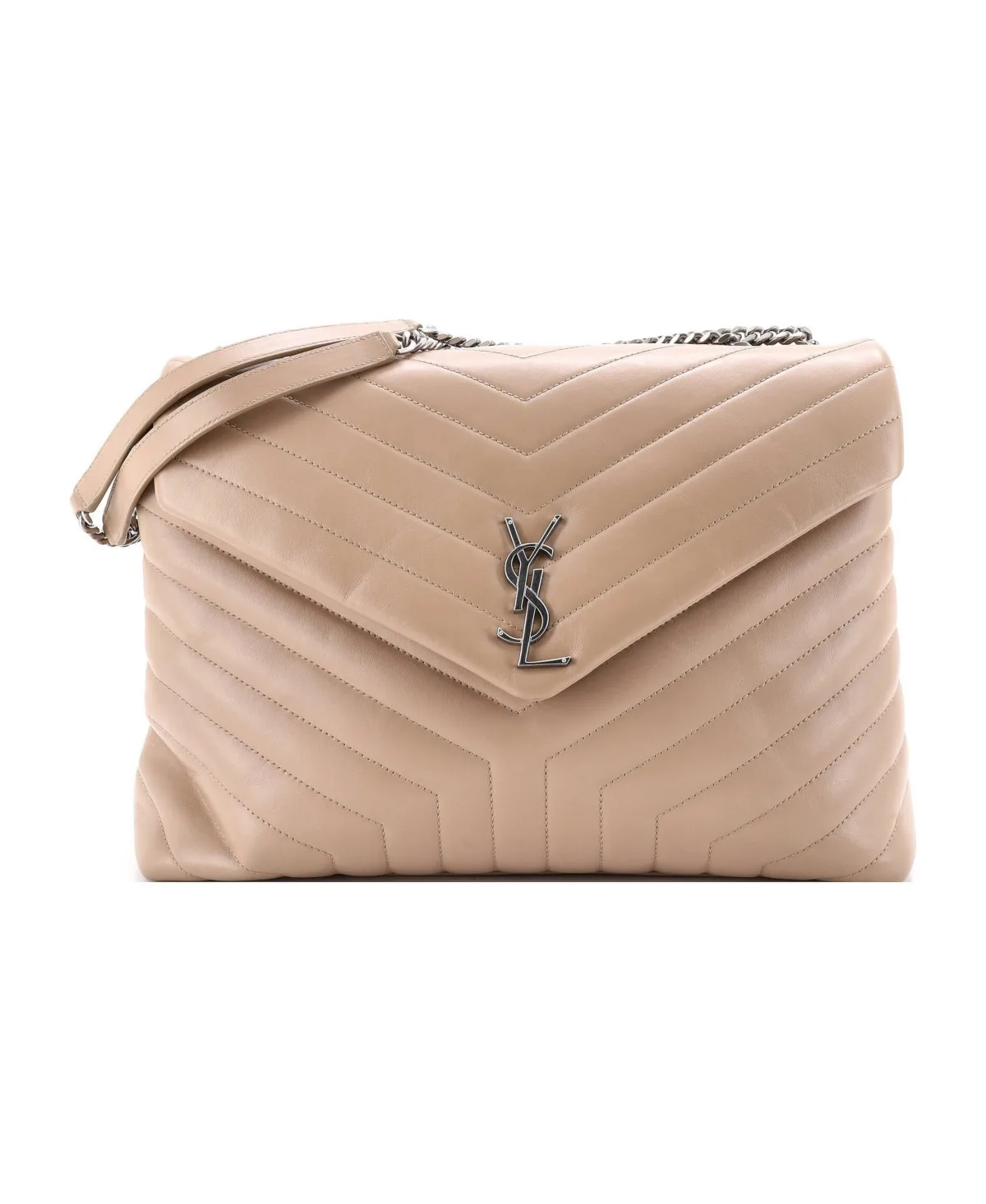 Pre-Owned Saint Laurent Large Loulou Shoulder Bag Matelasse Chevron Leather by Saint Laurent