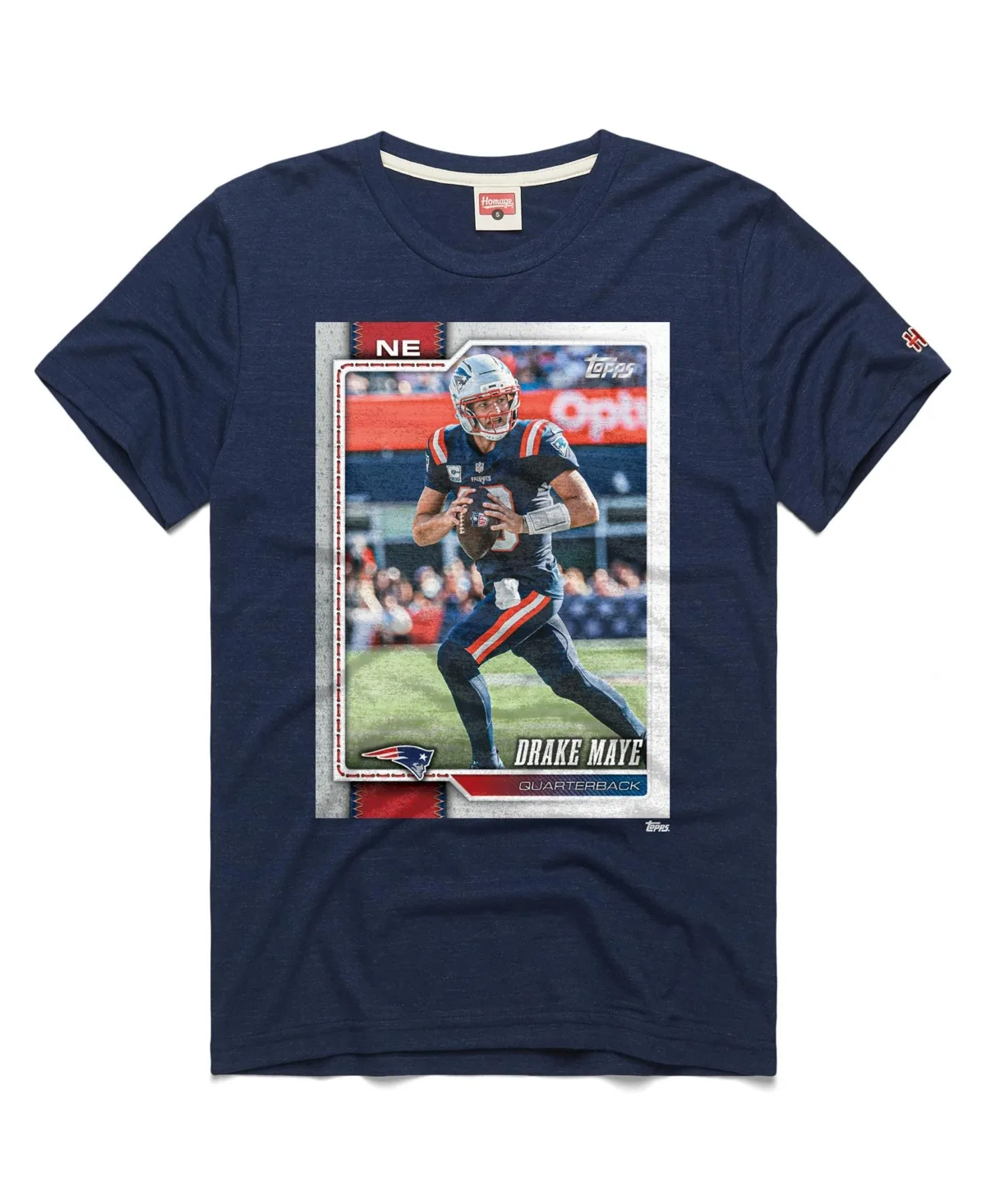 Drake Maye New England Patriots Nfl Topps Trading Card Tri-Blend T-Shirt by Homage