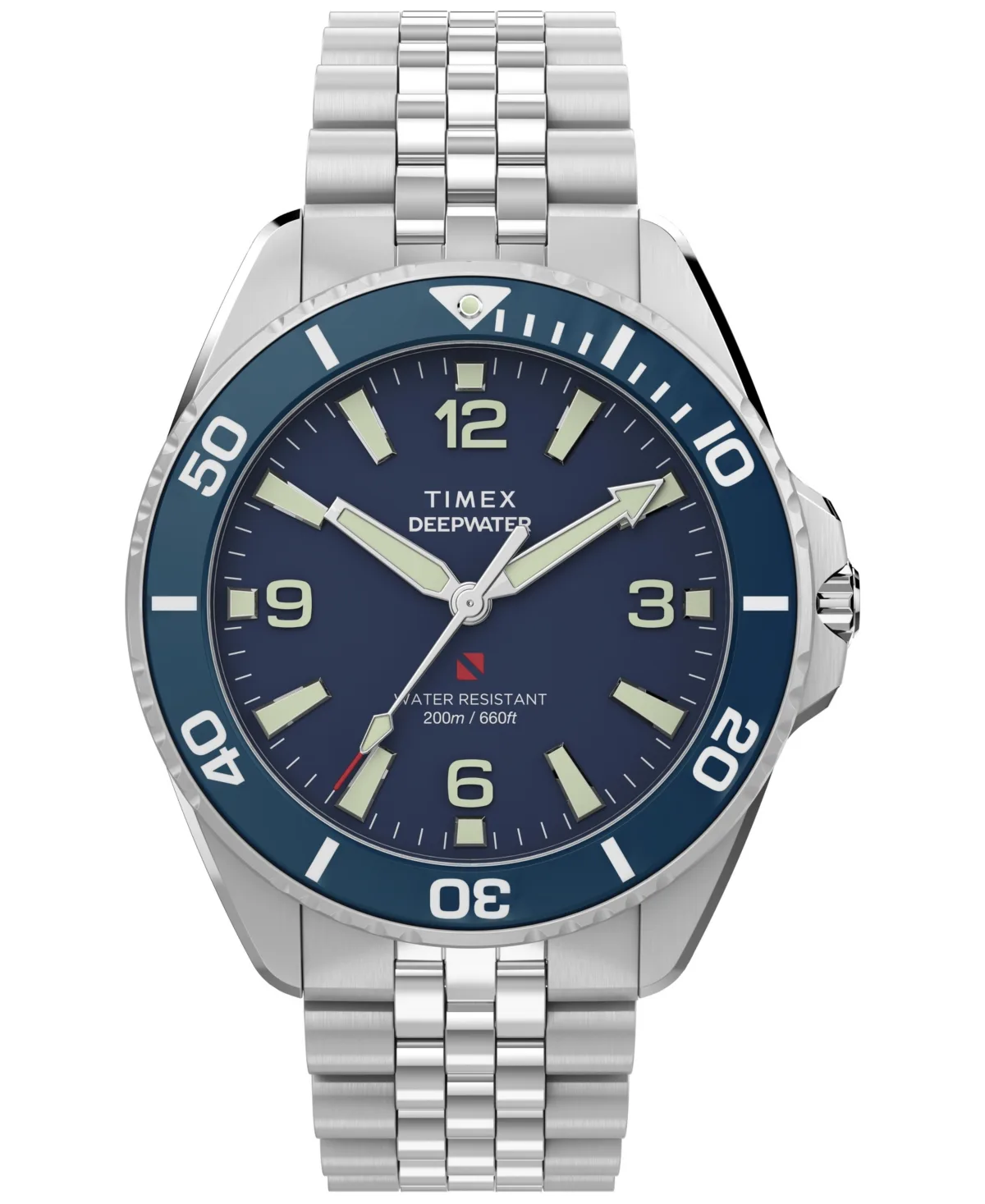Deepwater Arctic Quartz Analog Silver-Tone Stainless Steel Watch 40.5mm by Timex