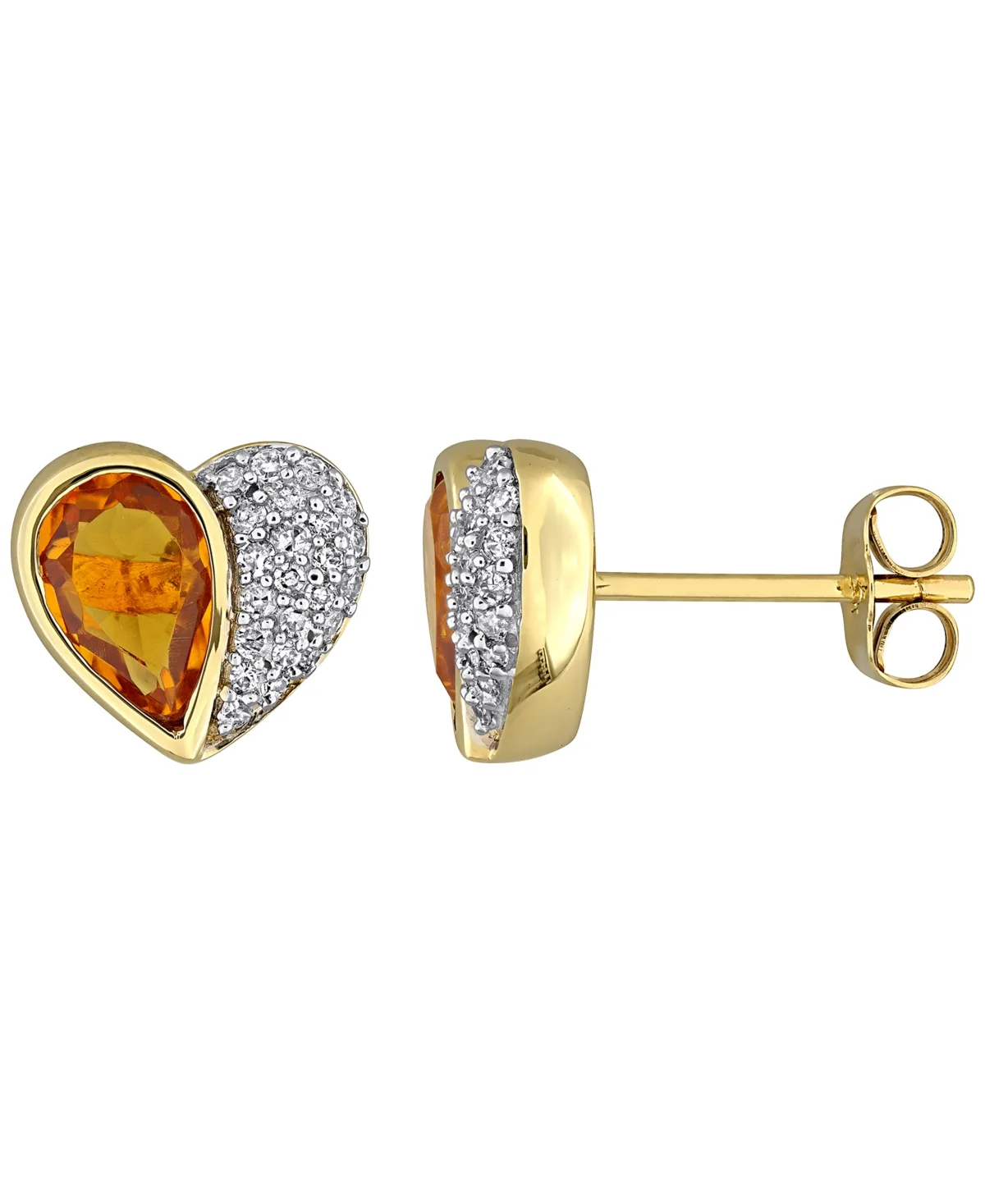Amethyst and Diamond Stud Earrings (1-1/3 ct. t.w. Amethyst, 1/5 ct. t.w. Diamond) in 10k Rose Gold