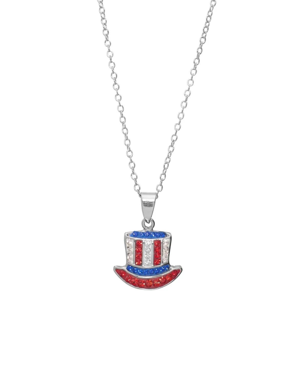 Crystal Sterling Silver Top Hat Pendant Necklace by Macy's