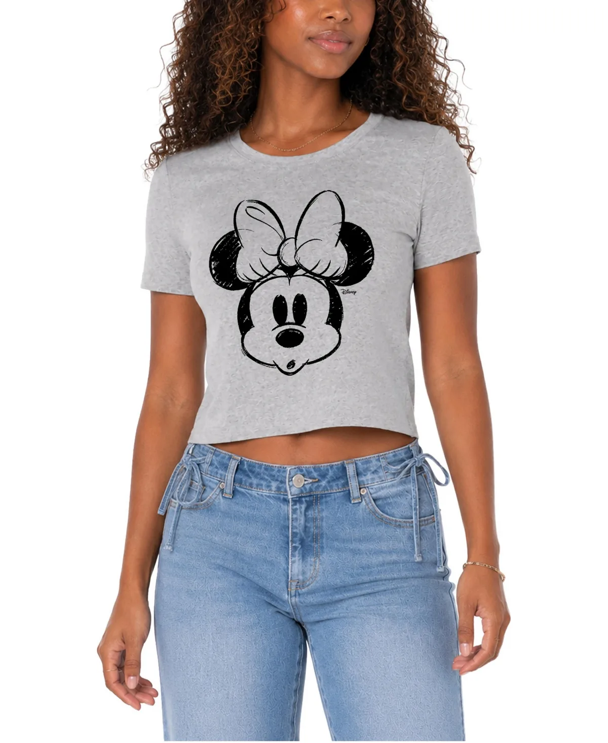 Minnie Sketch Cropped Graphic T-Shirt