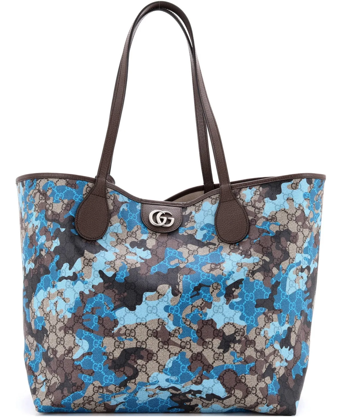 Pre-Owned Gucci Large Ophidia Gg Open Tote Gg Camouflage Coated Canvas by Gucci