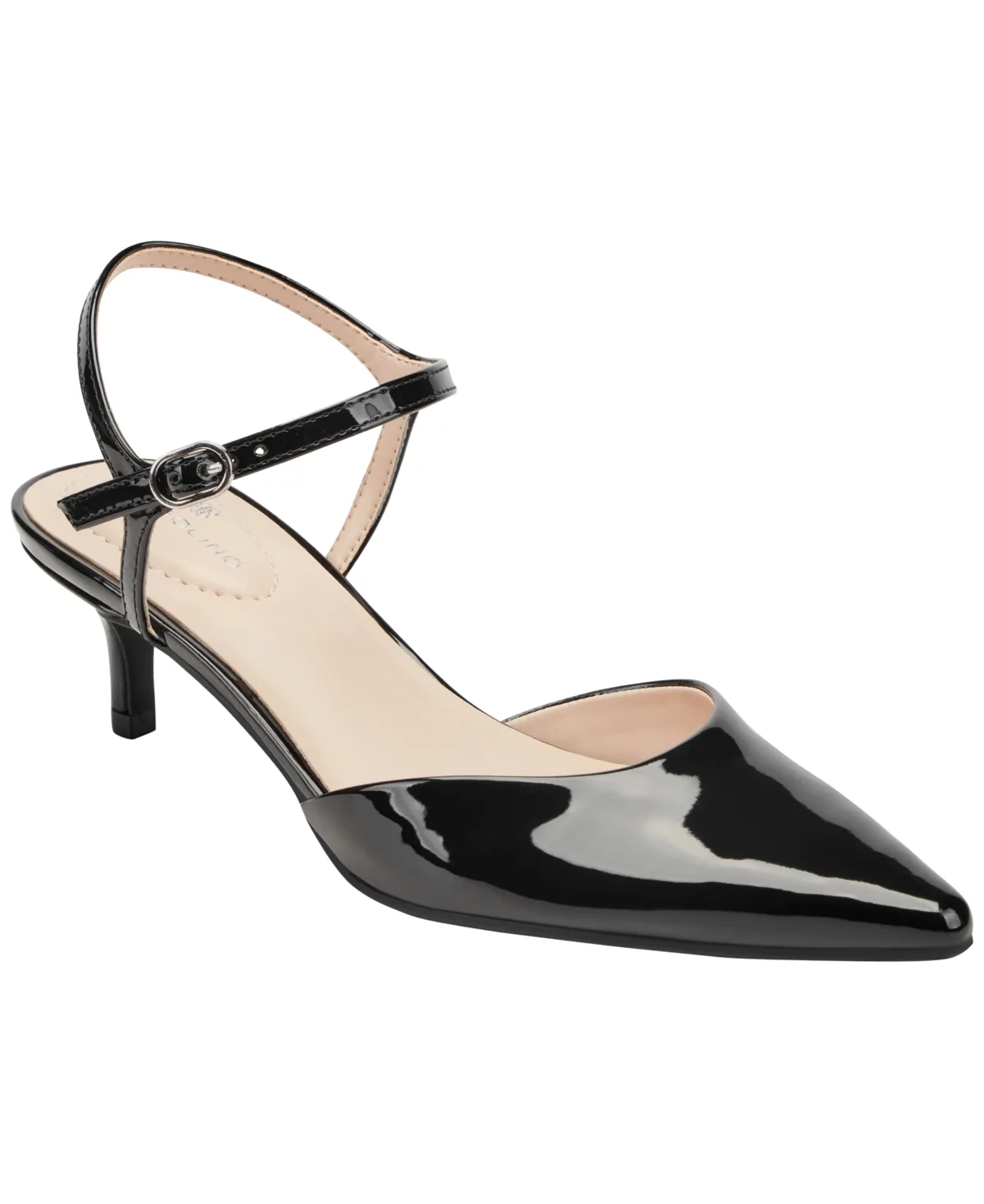 Rose Ankle Strap Kitten Heel Pumps