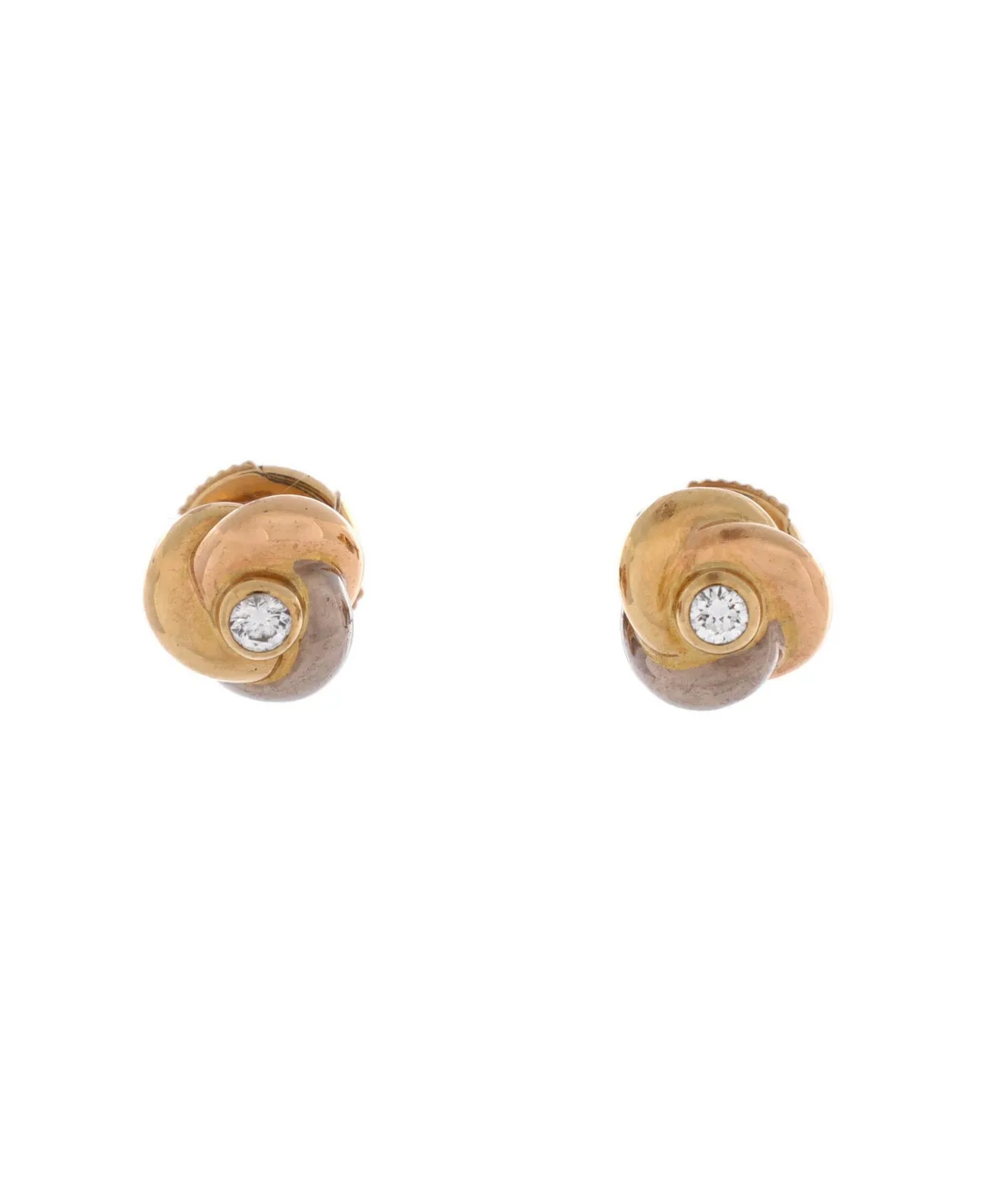 Pre-Owned Cartier Trinity Stud Earrings - 18k Tri Colored Gold by Cartier's