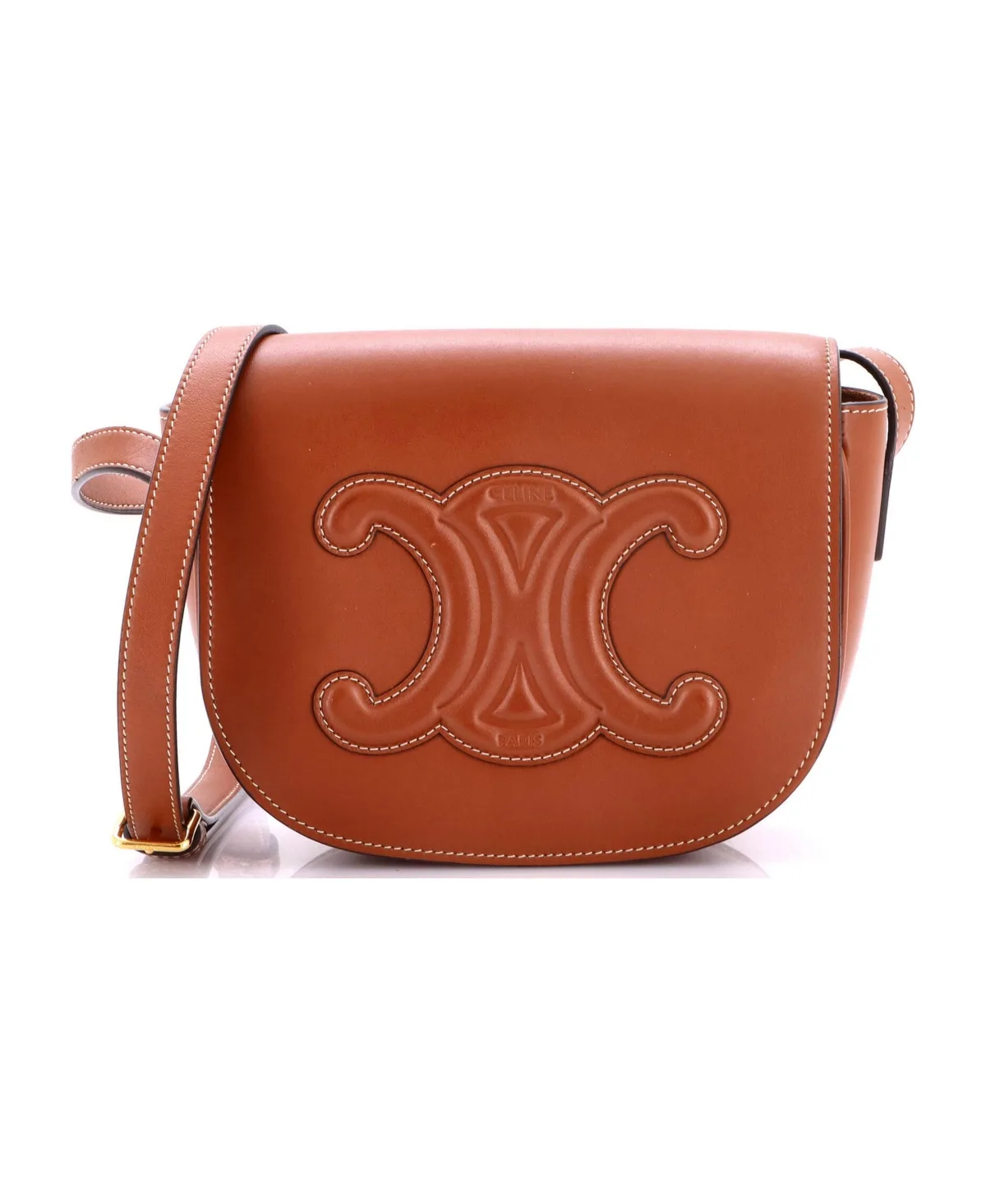 Pre-Owned Celine Cuir Triomphe Folco Bag Leather by Celine