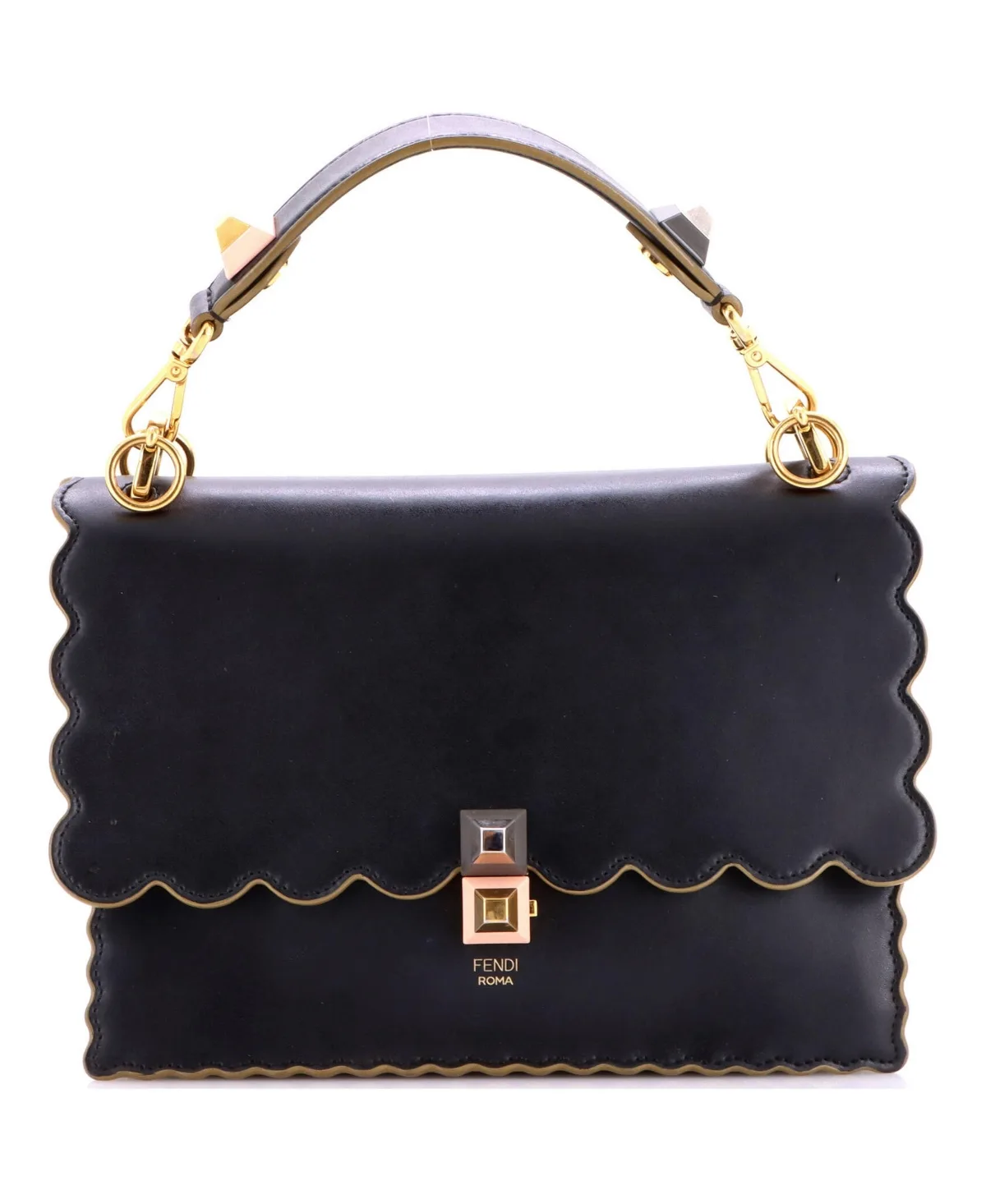 Pre-Owned Medium Kan I Bag Leather by FENDI