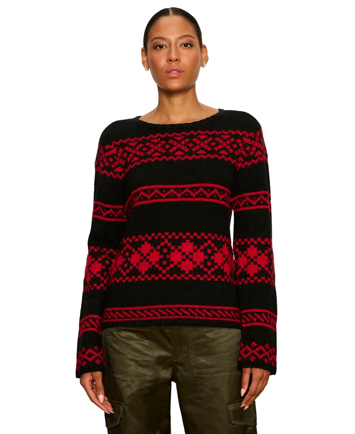 Fair Isle Boatneck Sweater by Sanctuary