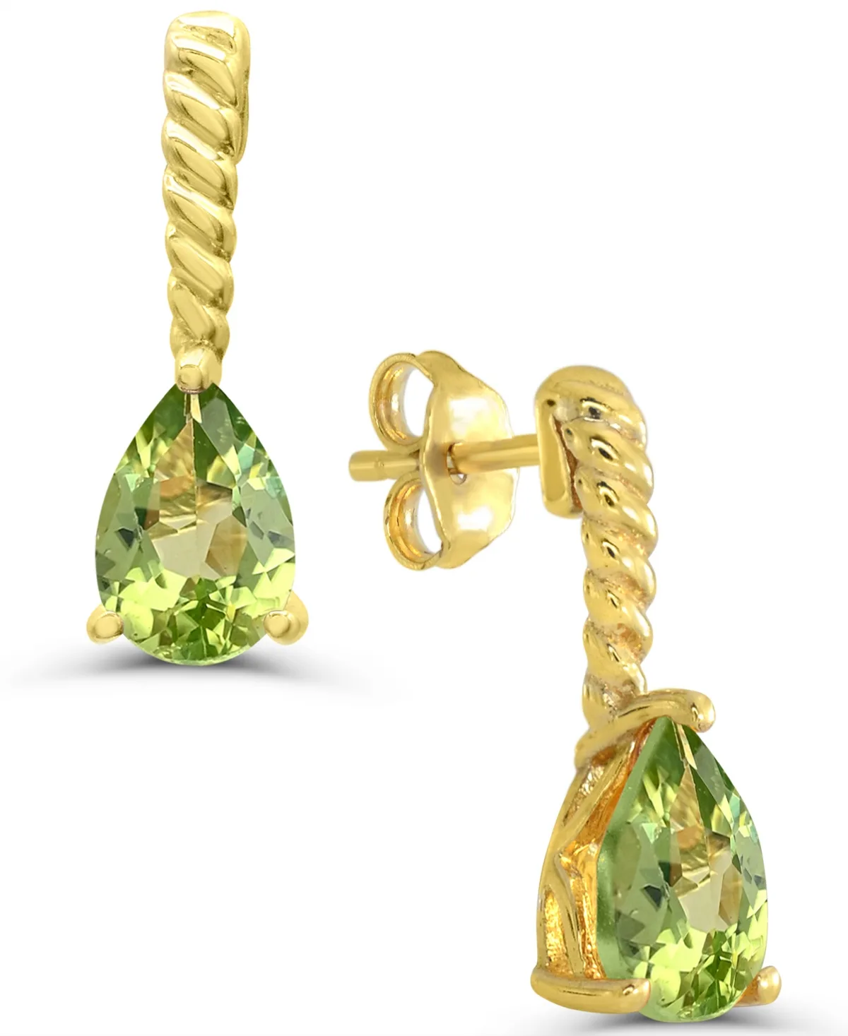 Peridot Earrings (3/4 ct. t.w.) in 14k Gold-Plated Sterling Silver by Macy's