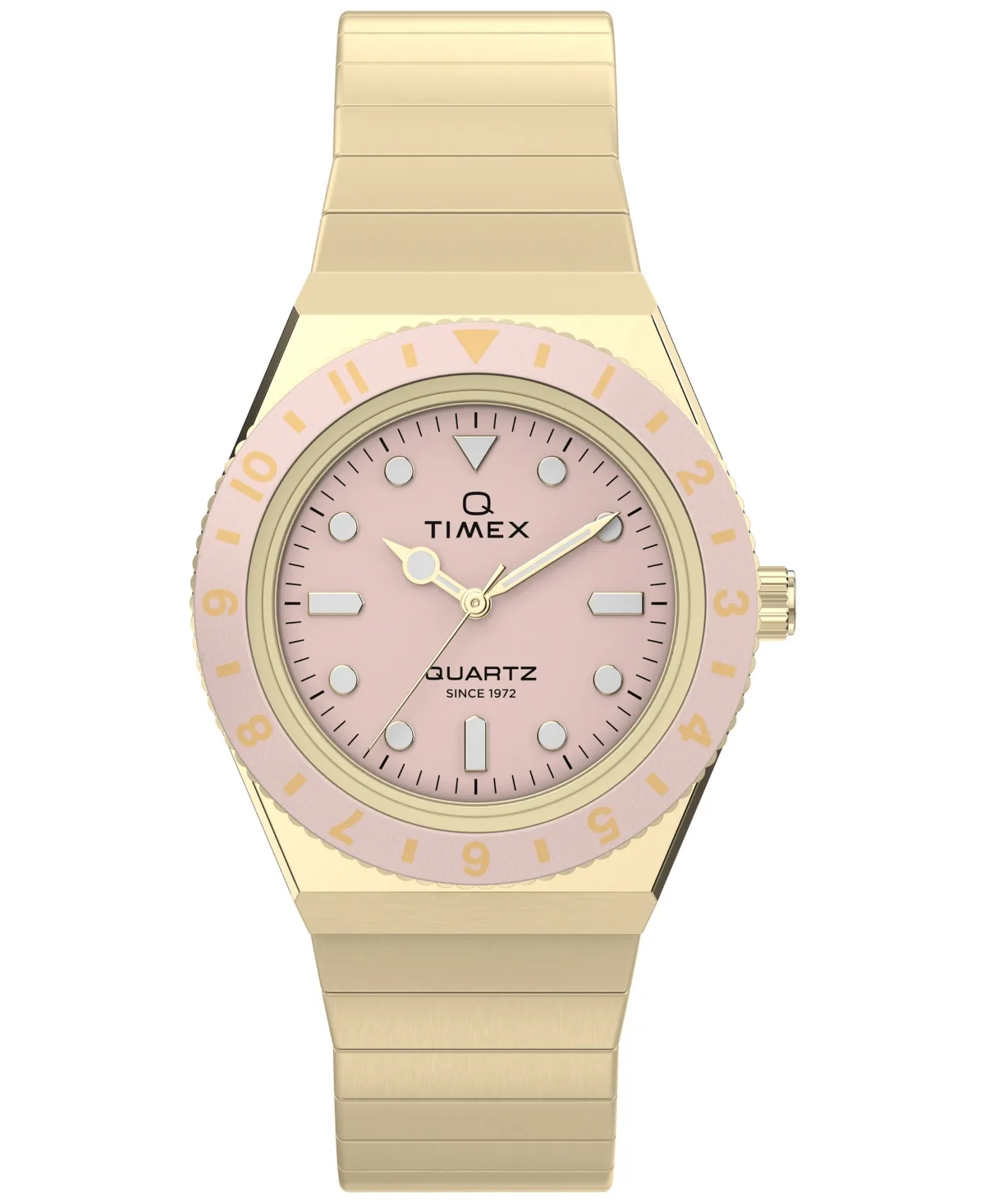 Quartz Analog Q Timex Mini Gold-Tone Stainless Steel Watch 30mm by Timex