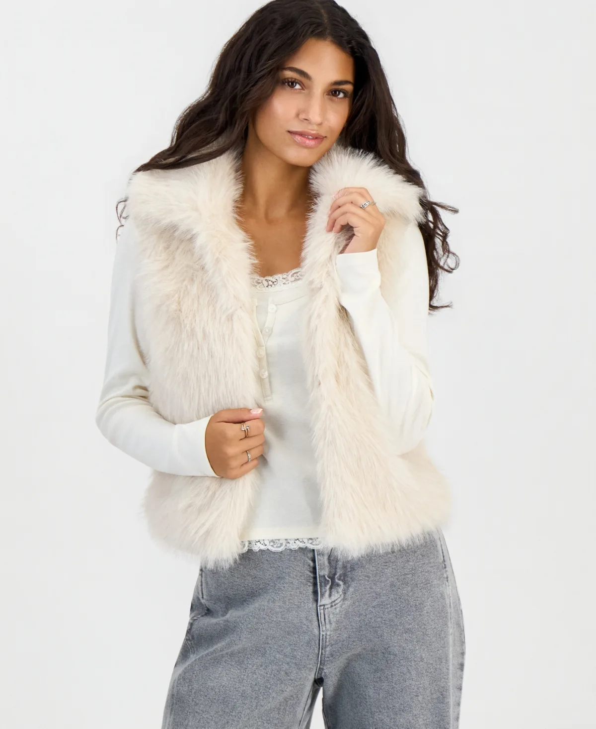 Faux Fur Vest by Self Esteem