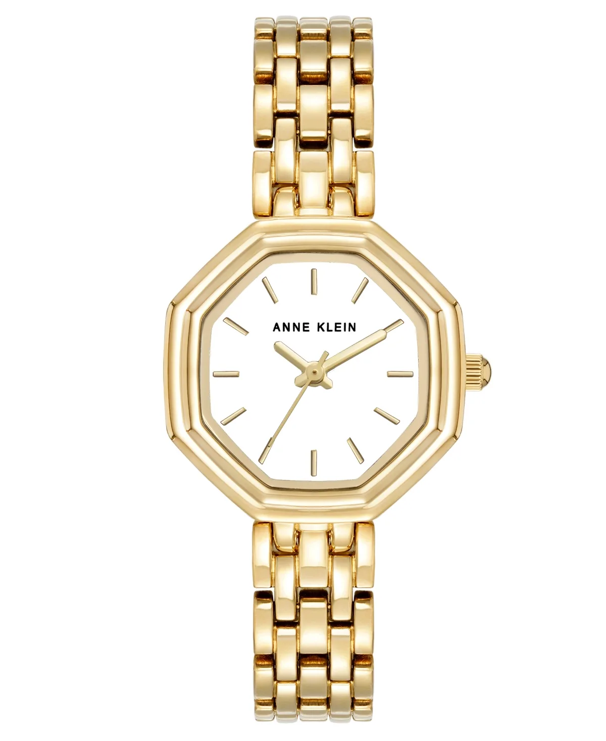 Quartz Hexagonal Imitation Pearl Dial Gold-Tone Alloy Metal Bracelet Watch 35mm by Anne Klein