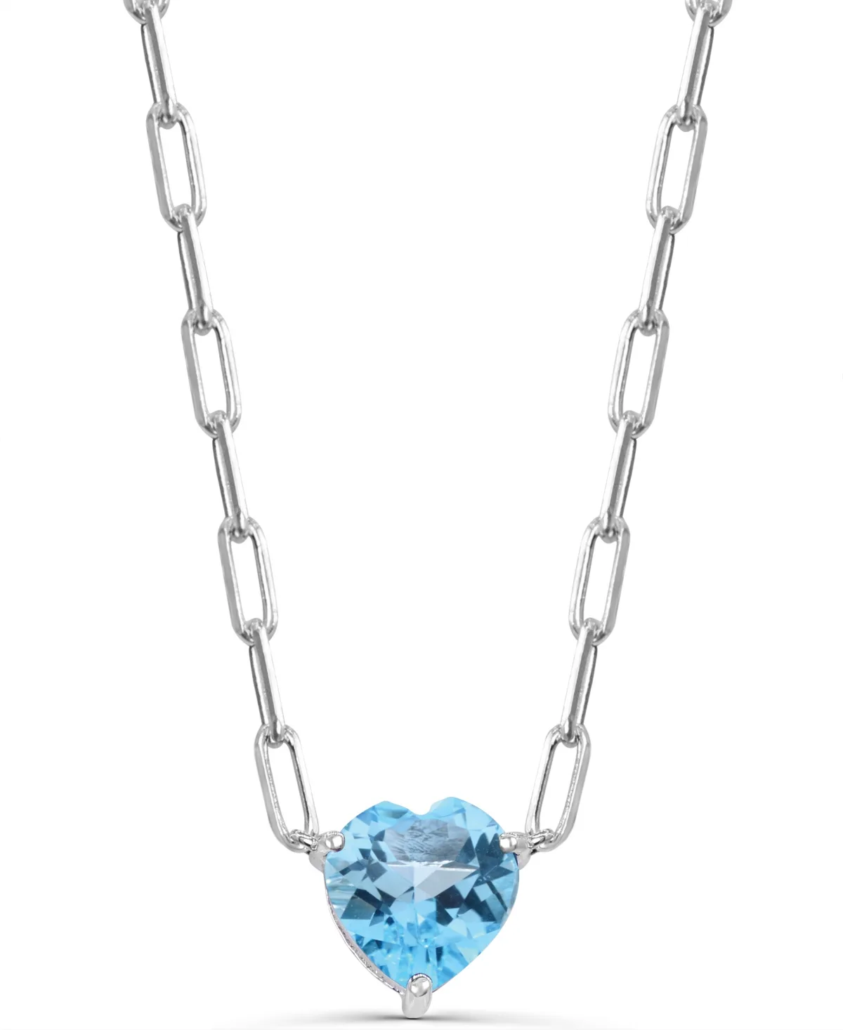 Topaz Heart Pendant Necklace (1-3/4 ct. t.w.) in Sterling Silver by Macy's