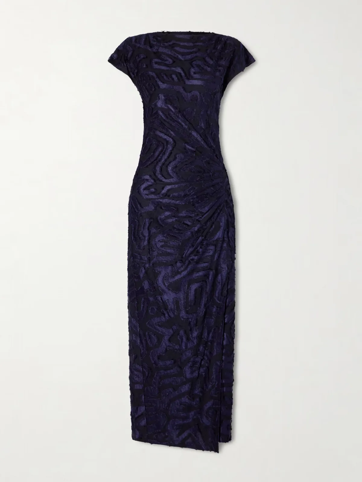 - Ladan Gathered Fil Coupé Jersey Midi Dress -