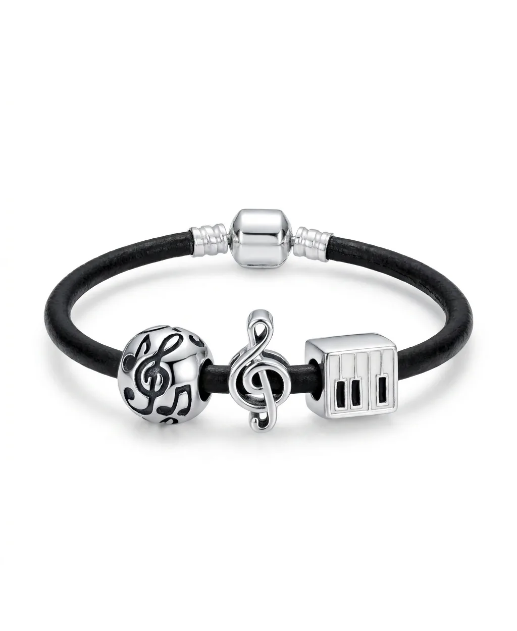 Crystal and Cubic Zirconia Musician Theme Charm Bracelet by Bling Jewelry