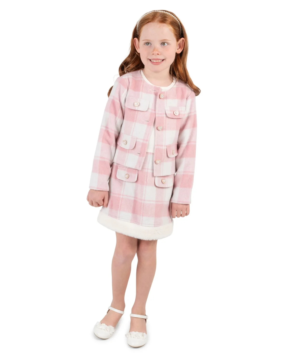 Faux Fur-Trim Boucle Holiday Jacket and Dress, 2-Piece Set by Rare Editions