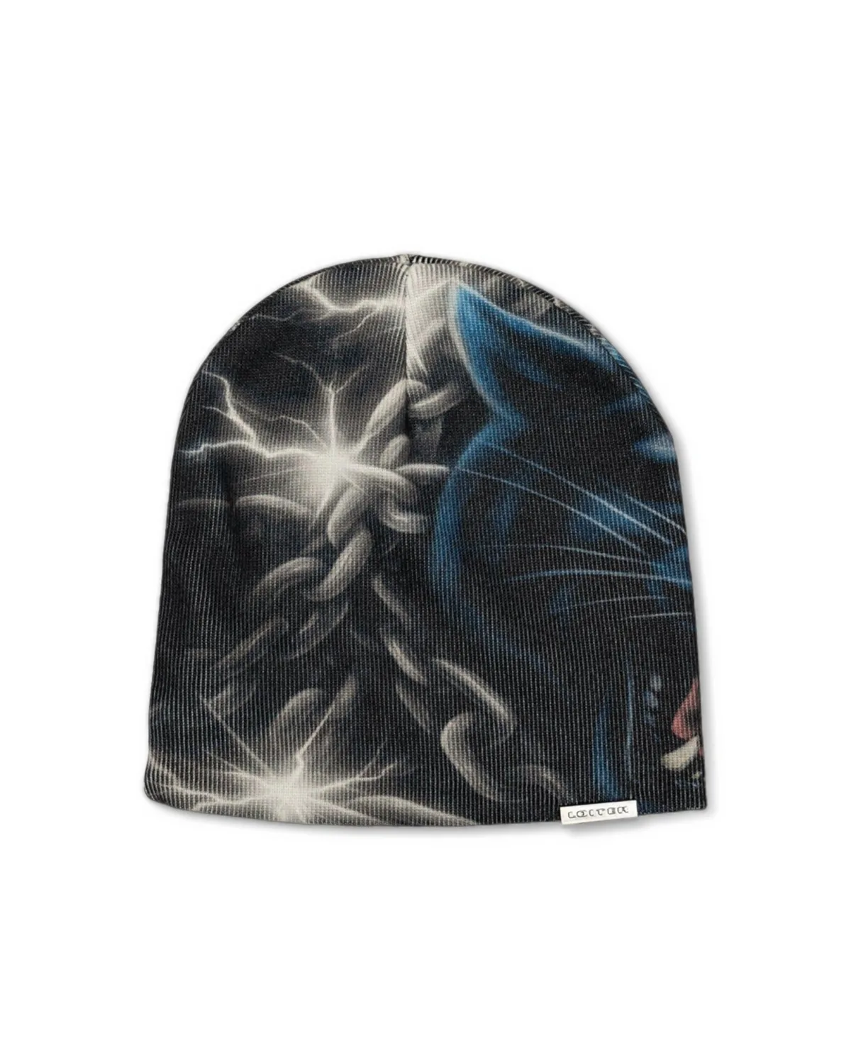 Airbrush Panther Skully Ribbed-Knit Beanie by Loiter