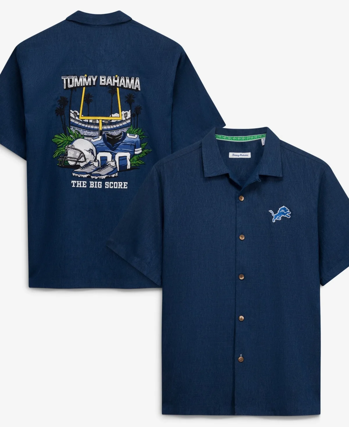 Detroit Lions Endzone Paradise Island Zone Button-Up Shirt by Tommy Bahama