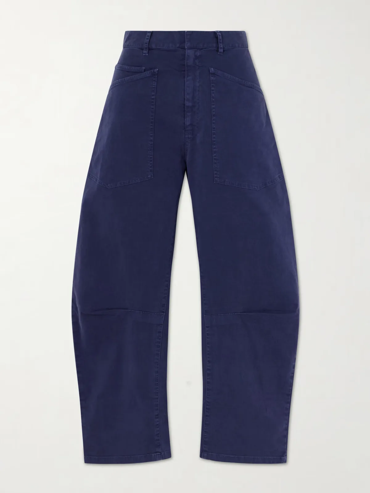- Shon Cotton-blend Twill Barrel-leg Pants -