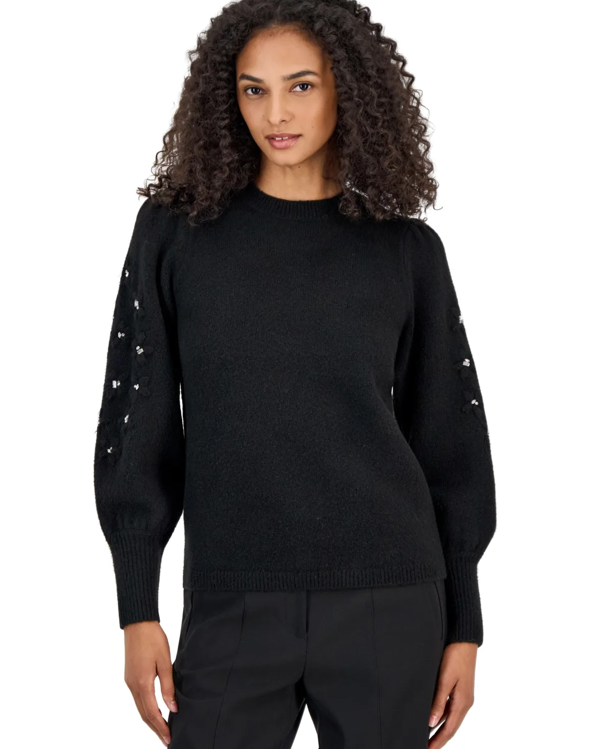 Puff Sleeve Embellished Sweater