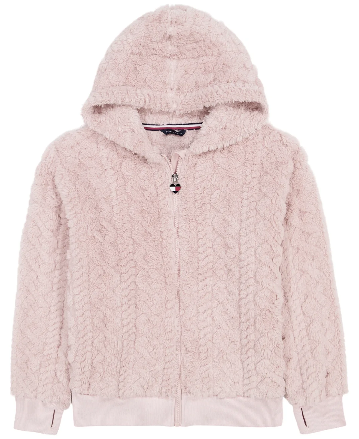Full-Zip Cable-Knit Sherpa Hoodie by Tommy Hilfiger