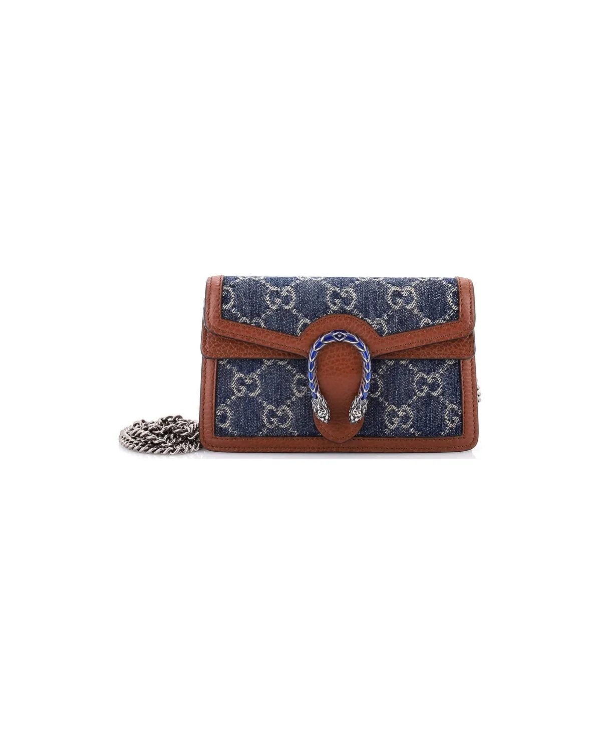 Pre-Owned Gucci Super Mini Dionysus Bag Gg Denim by Gucci