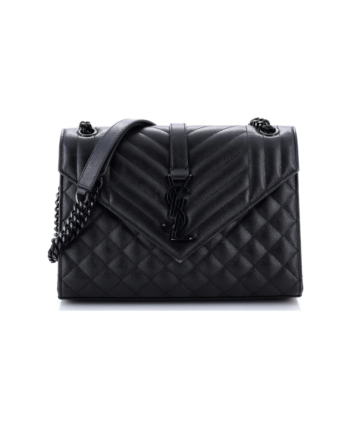 Pre-Owned Saint Laurent Medium Classic Monogram Envelope Satchel Mixed Matelasse Leather by Saint Laurent