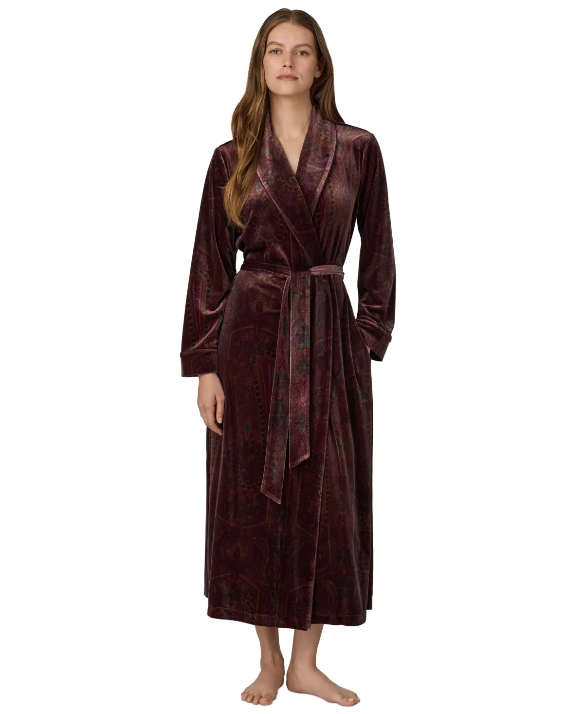Lauren Ralph Lauren Long-Sleeve Shawl-Collar Velvet Robe