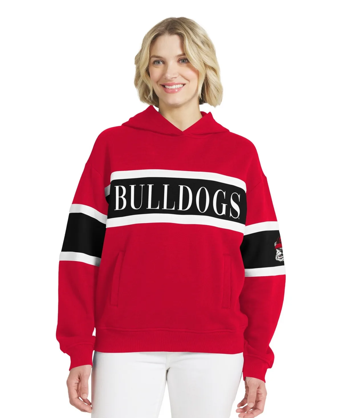 Georgia Bulldogs Color Block Hoodie by Wear by Erin Andrews