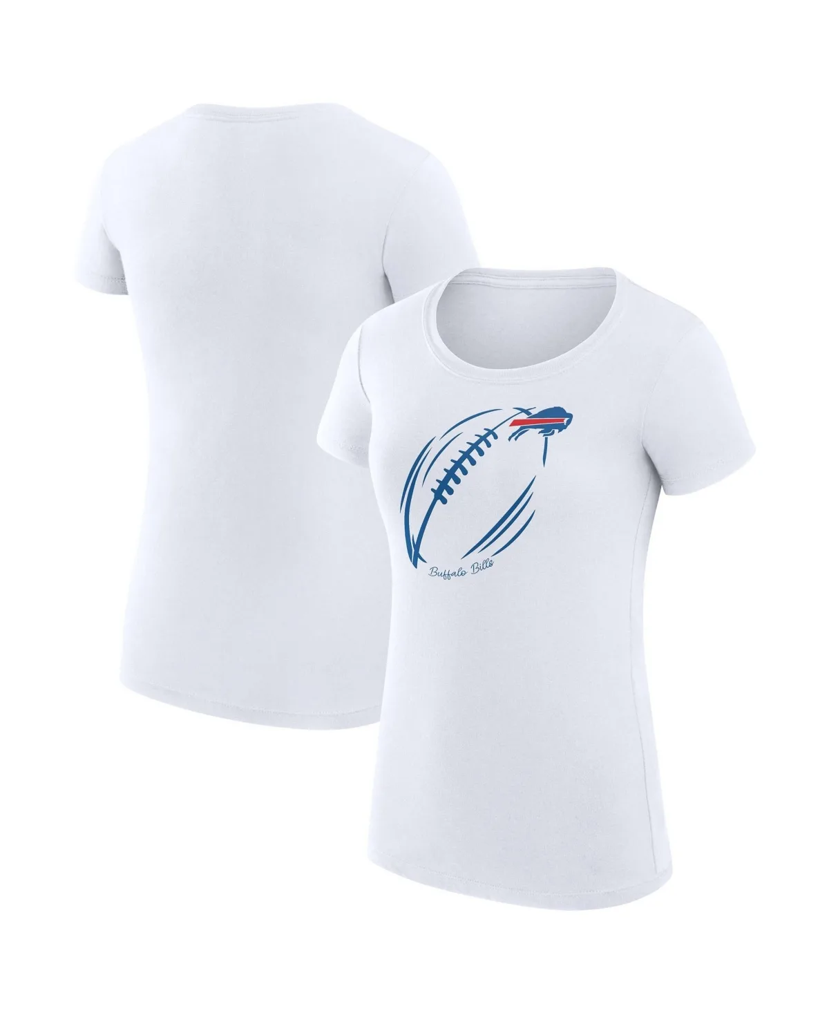 Buffalo Bills Subtle Football Super-Slim Fit Screen Print Graphic T-Shirt by G-III
