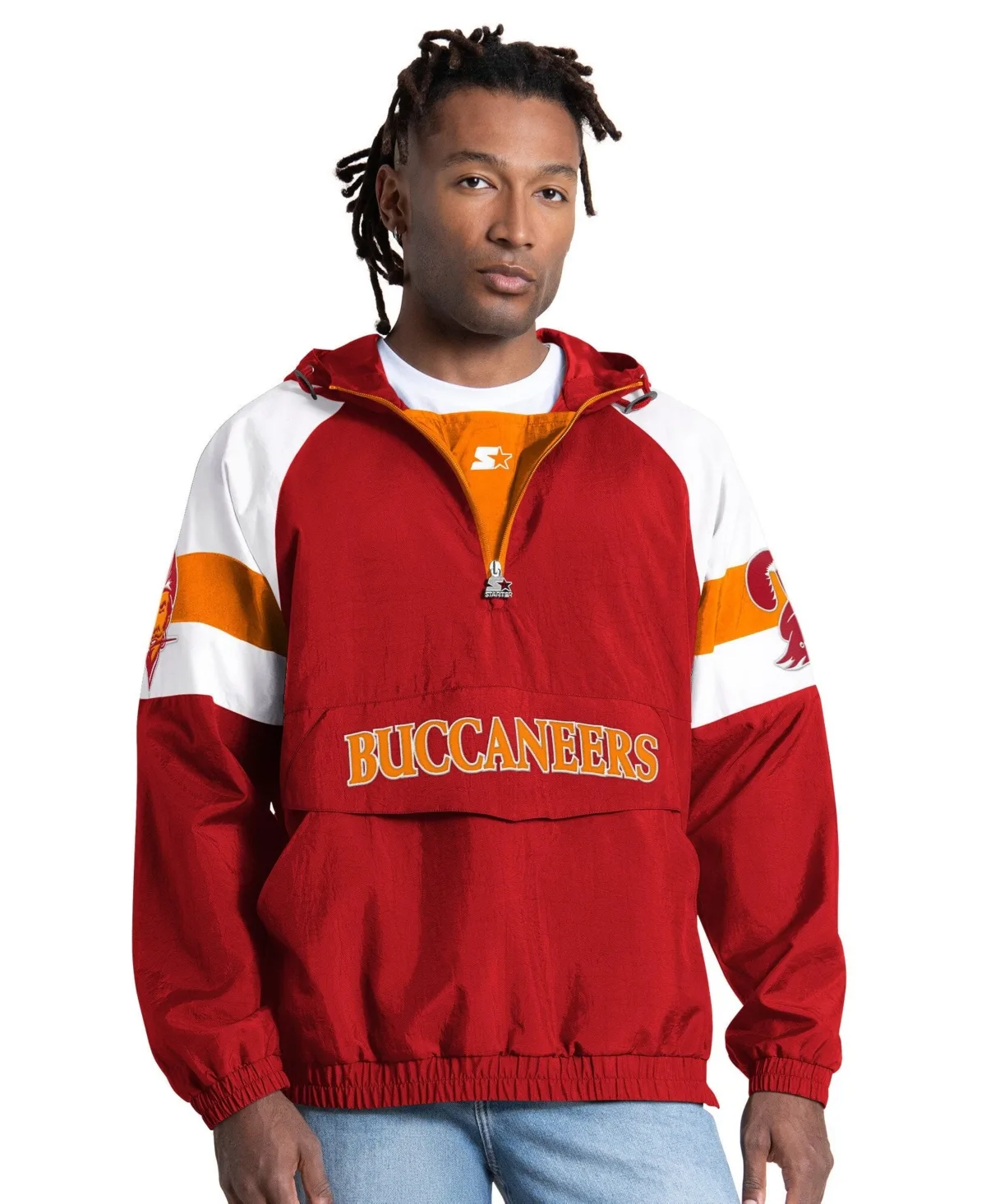 Tampa Bay Buccaneers Street Cut Retro Logo Half-Zip Sweatshirt by Starter