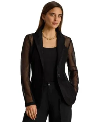 Lauren Ralph Lauren Mesh Single Button Blazer by Ralph Lauren