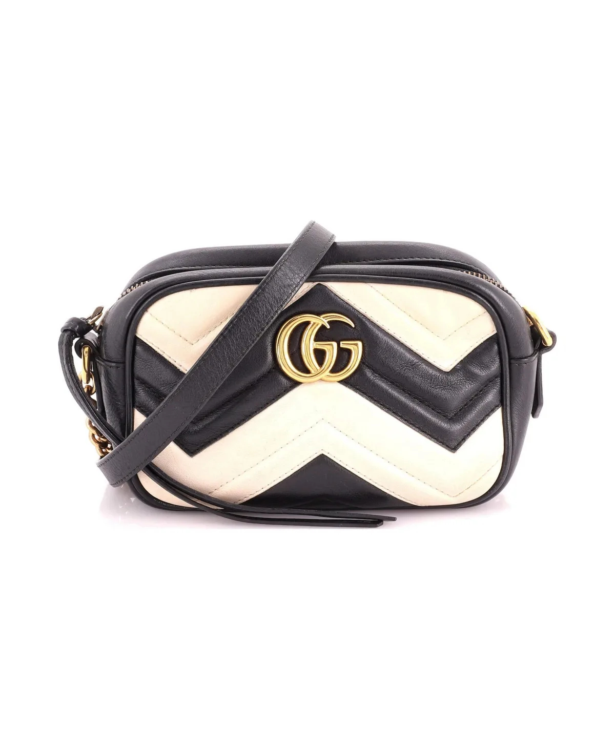 Pre-Owned Gucci Mini Gg Marmont Shoulder Bag Matelasse Leather by Gucci