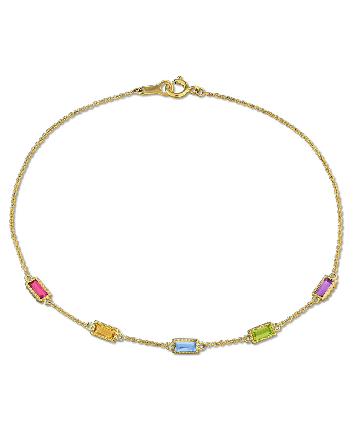 Multi-Stone Bracelet (blue Topaz, Peridot, Amethyst, Citrine, Rhodolite, 0.76 ct. t.w.) in 10k Yellow Gold by Macy's