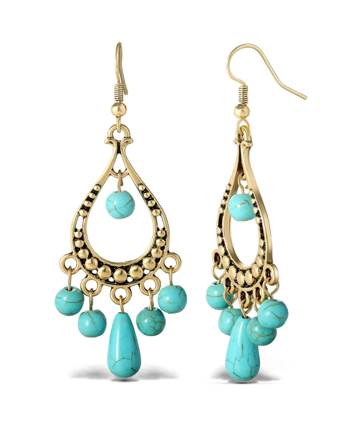 Turquoise Bead Chandelier Earrings by Jessica Simpson