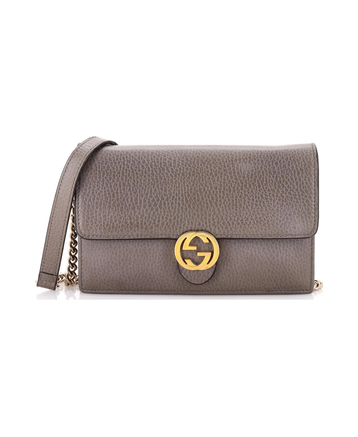 Pre-Owned Gucci Interlocking Wallet on Chain Leather by Gucci
