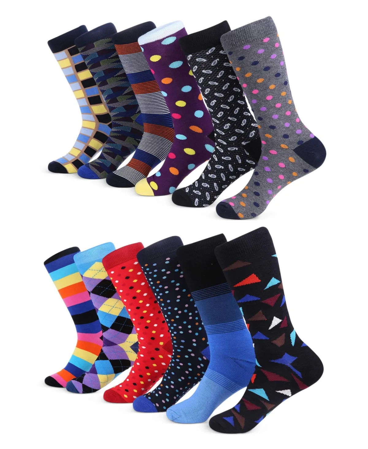 Sensational Fun Dress Socks 12 Pack by Mio Marino