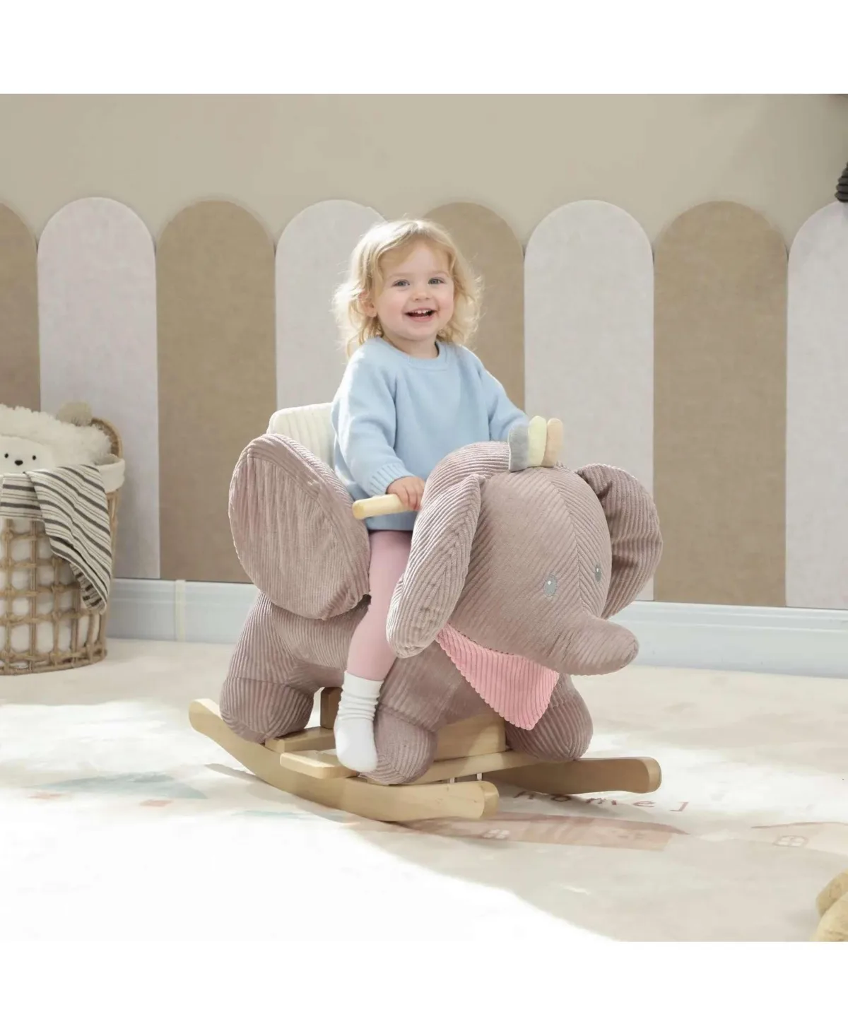 Rocking Elephant Plush with Built-In Lullaby, 55 Lbs, Ages 18-36 Months by Sevorley