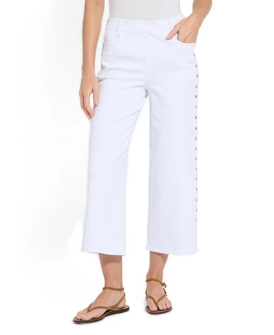 Willa High-Rise Scallop-Embroidered Cropped Jeans by Lysse