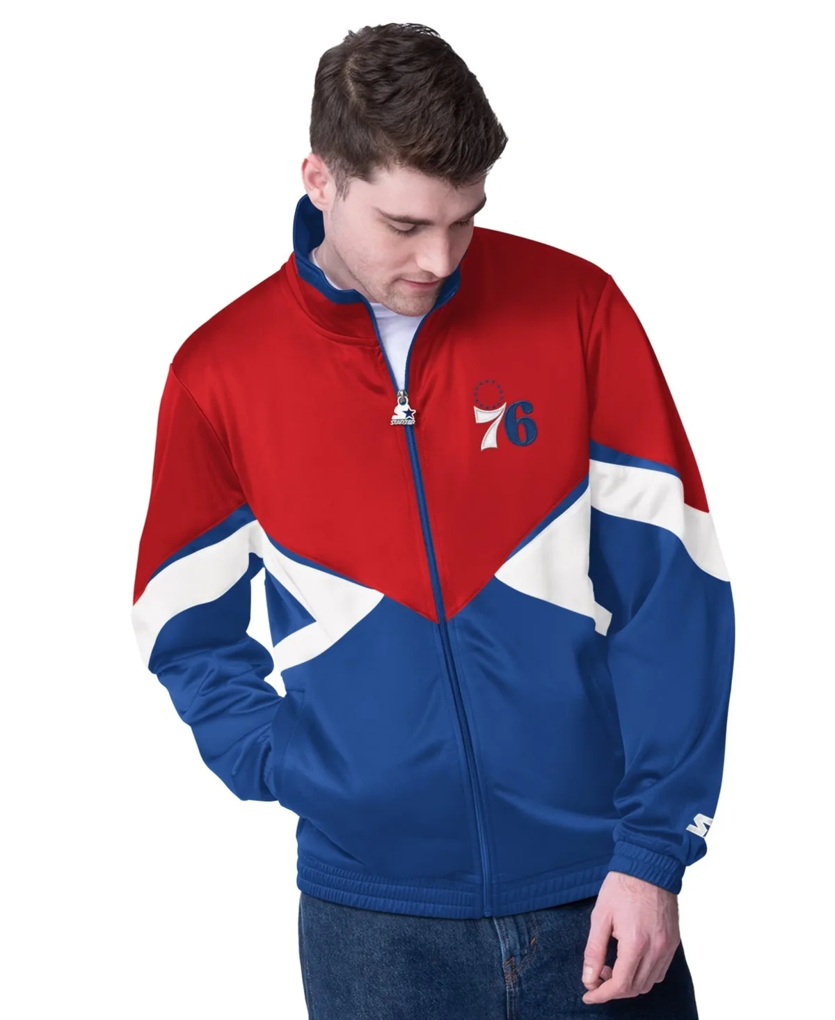 Philadelphia 76ers Rush Applique Full-Zip Track Jacket by Starter