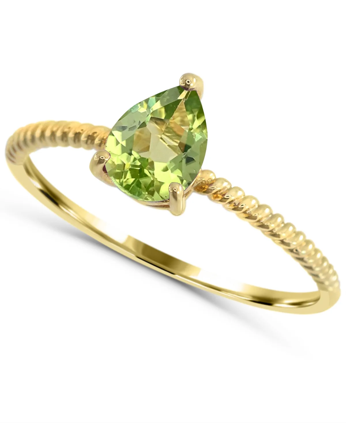 Solitaire Stackable Peridot Ring (5/8 ct. t.w.) 14k Gold-Plated Sterling Silver by Macy's