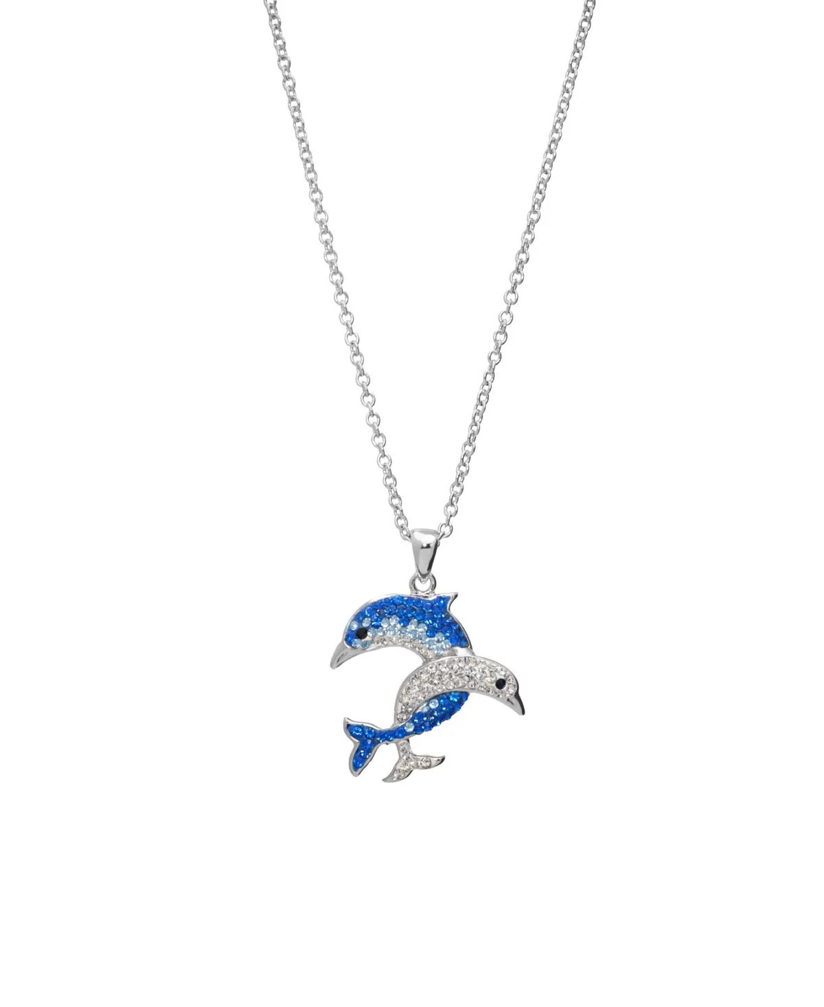 Silver-Plated Crystal Dolphin Pendant Necklace by Macy's