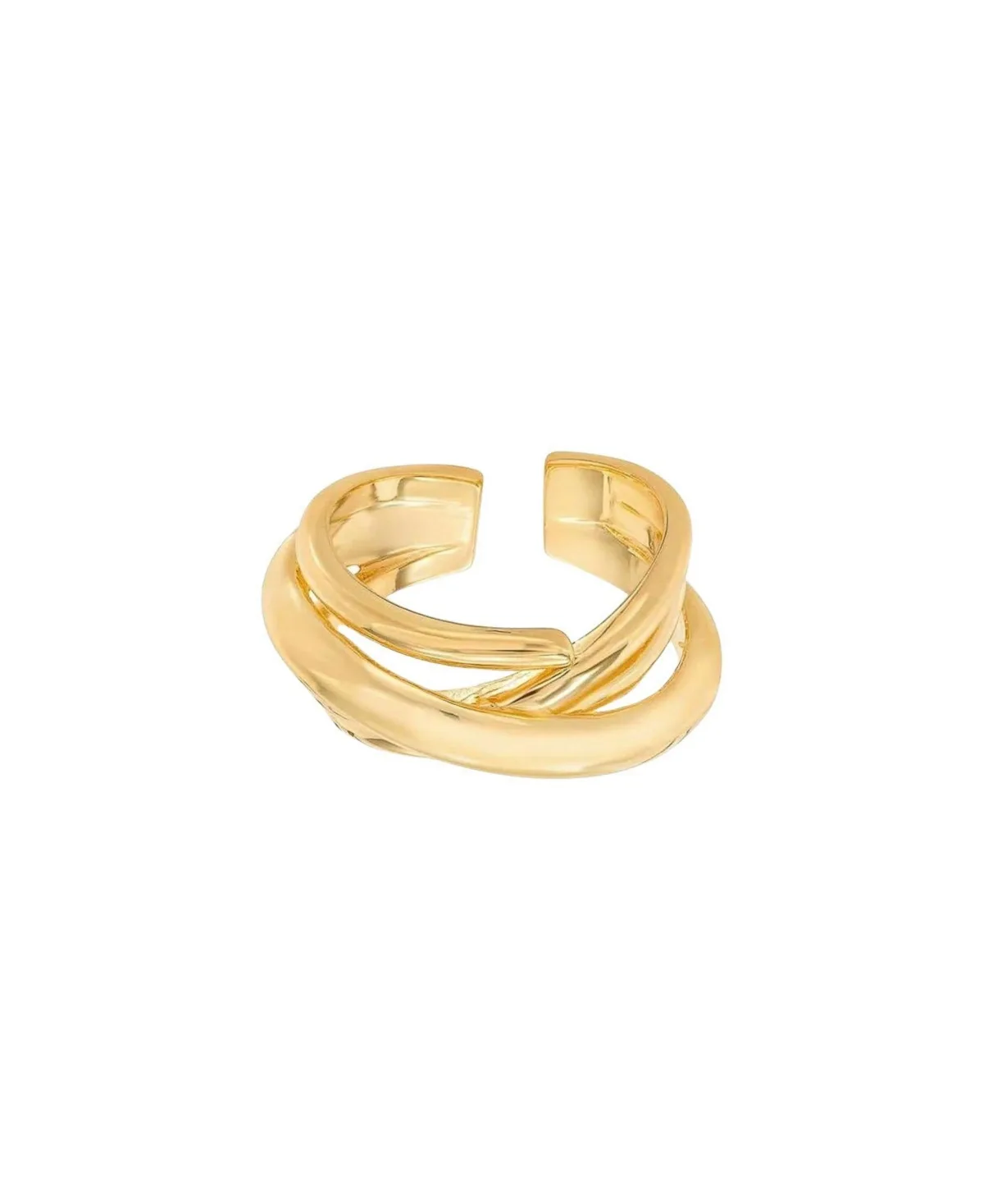 Josh & Chloe Adjustable Coco Abstract Intertwined Geometric Ring