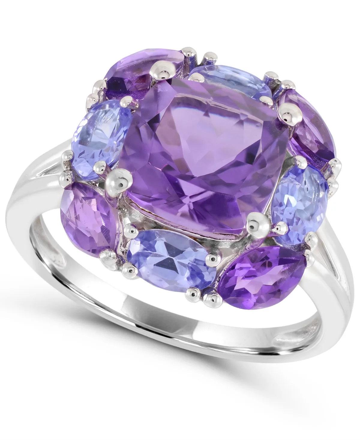 Amethyst and Tanzanite Open Ring (1-7/8 ct. t.w. Amethyst, 7/8 ct. t.w. Tanzanite) in Sterling Silver by Macy's