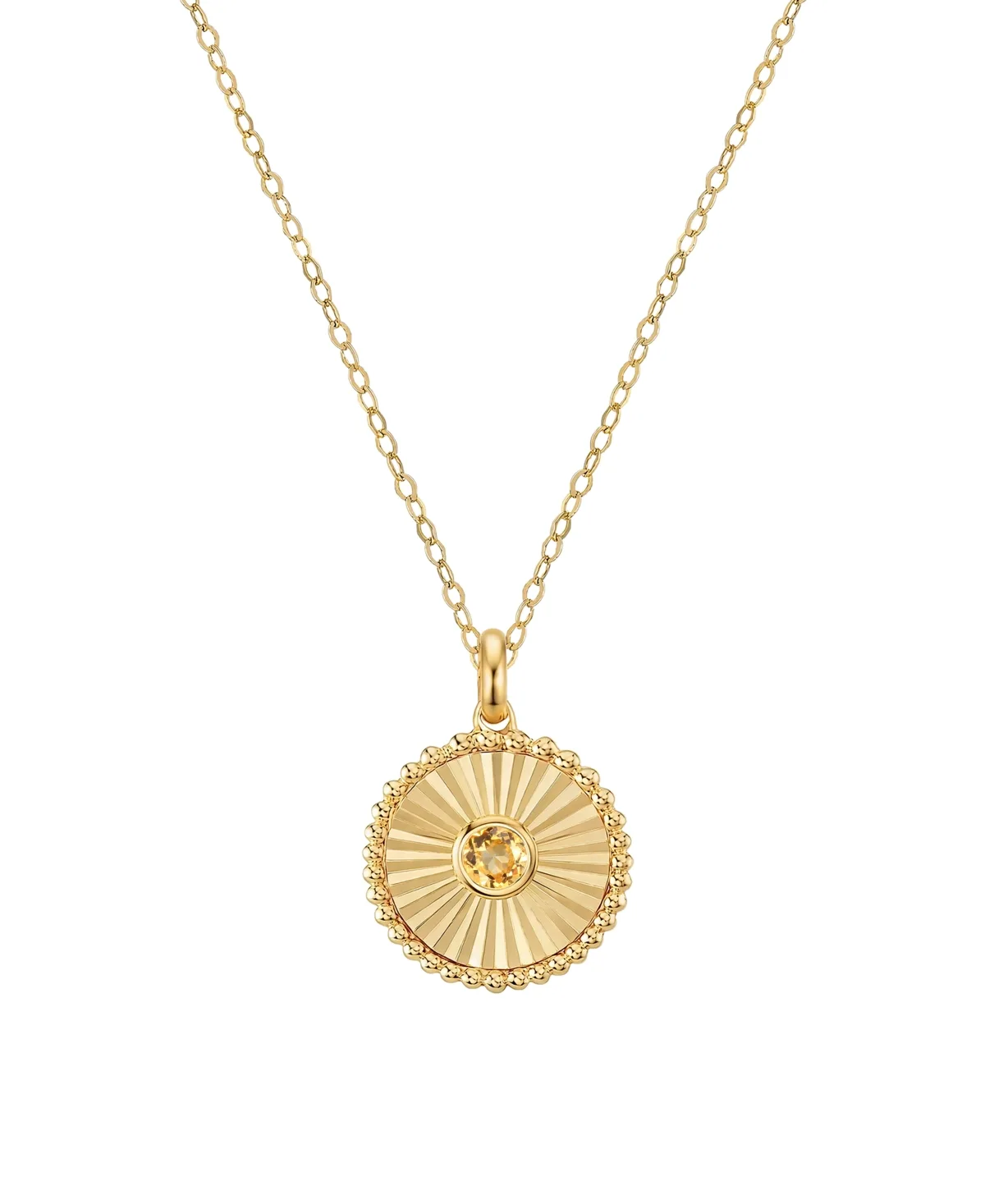 Citrine Medallion Pendant (1/20 ct. t.w.) in 14k Gold by Macy's