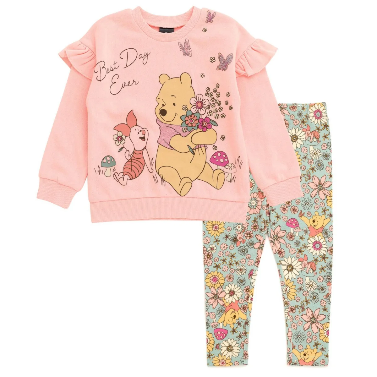 Winnie the Pooh Floral Fleece Sweatshirt and Leggings Outfit Set by Winnie the Pooh