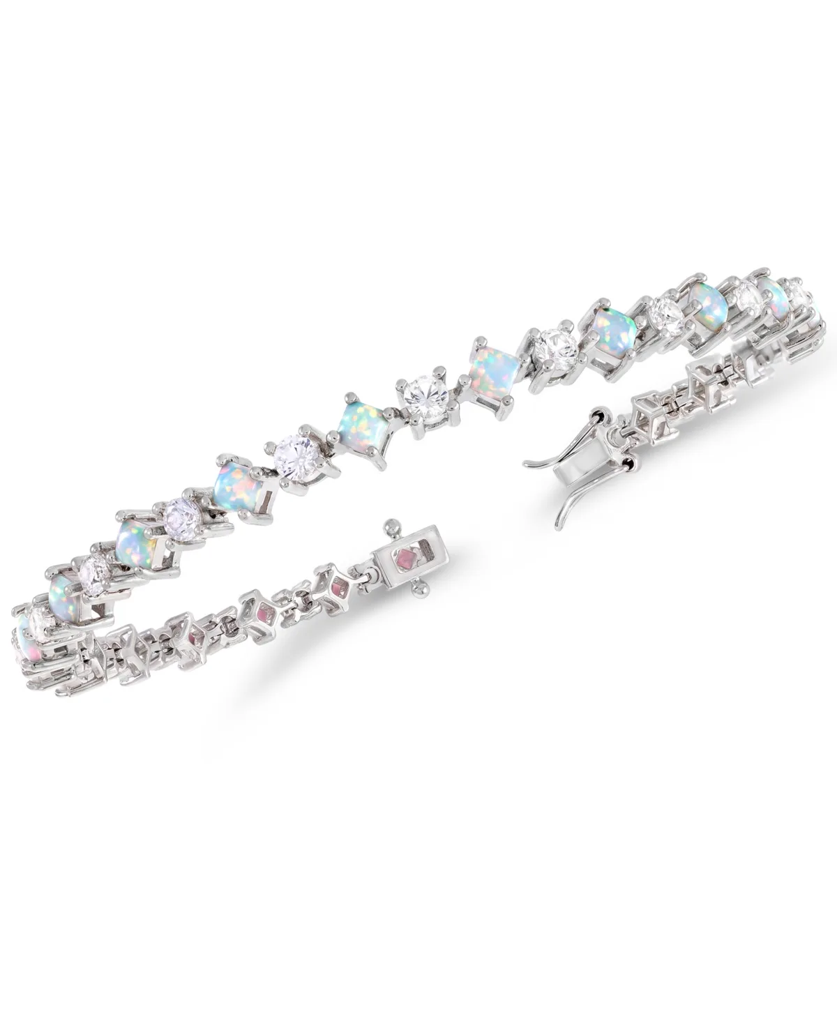 Lab-Grown Opal Tennis Bracelet (2-1/2 ct. t.w.) in Sterling Silver by Macy's