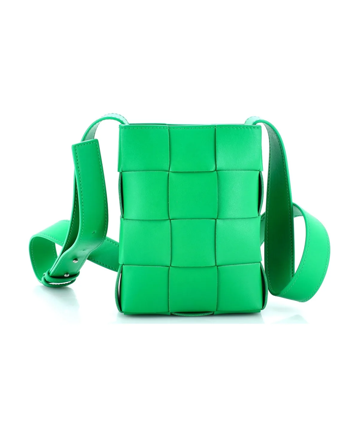 Pre-Owned Bottega Veneta Cassette Phone Holder Crossbody Bag Maxi Intrecciato Leather by Bottega Veneta