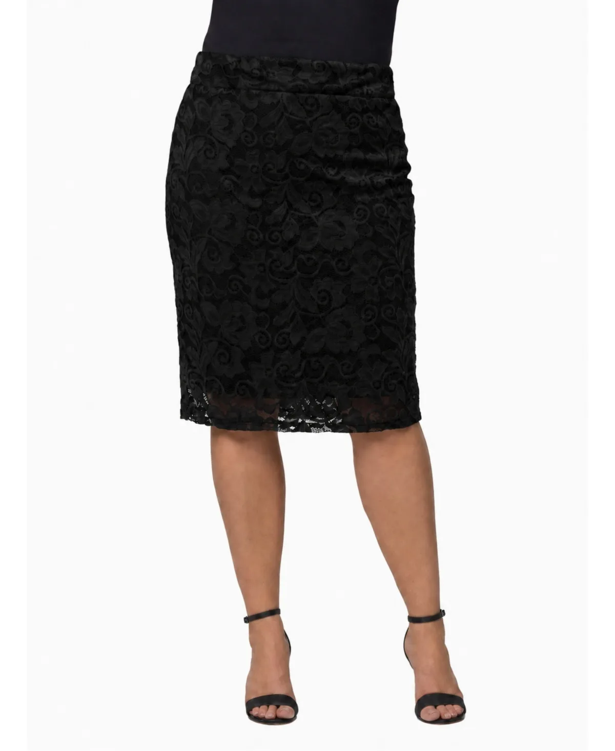 Lace Pencil High-Waisted Skirt
