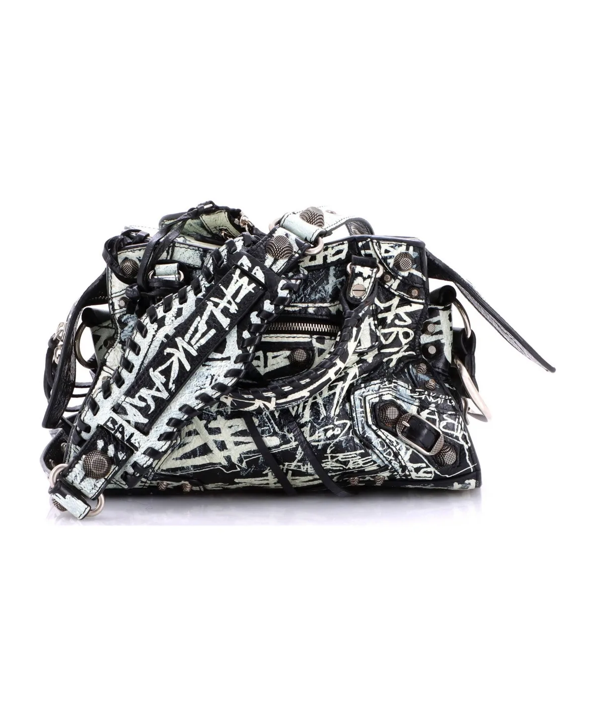 Pre-Owned Balenciaga Xs Neo Cagole Graffiti City Bag Leather by Balenciaga